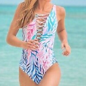Lilly Pulitzer Isle lattice one piece kaleidoscope